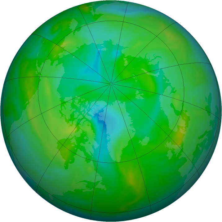 Arctic ozone map for 20 July 2005
